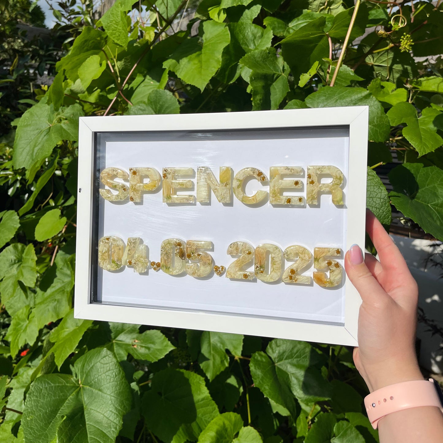 Surname Anniversary Date Frame - White A4