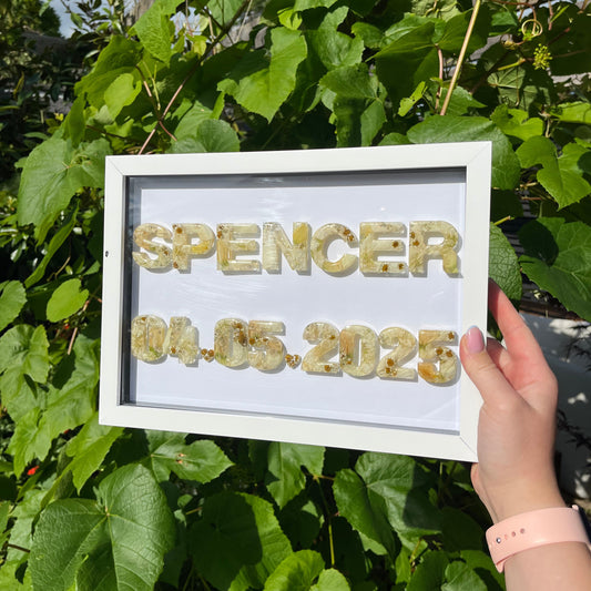 Surname Anniversary Date Frame - White A4