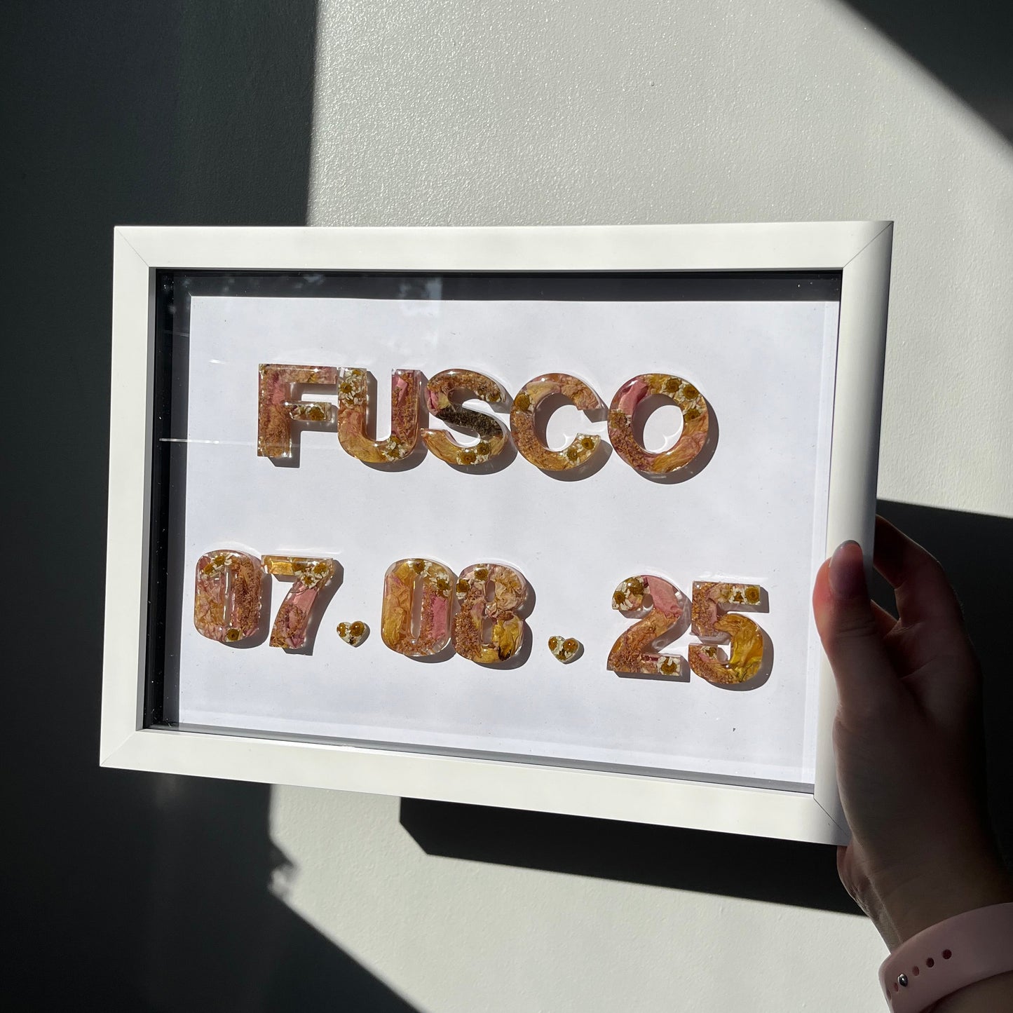 Surname Anniversary Date Frame - White A4