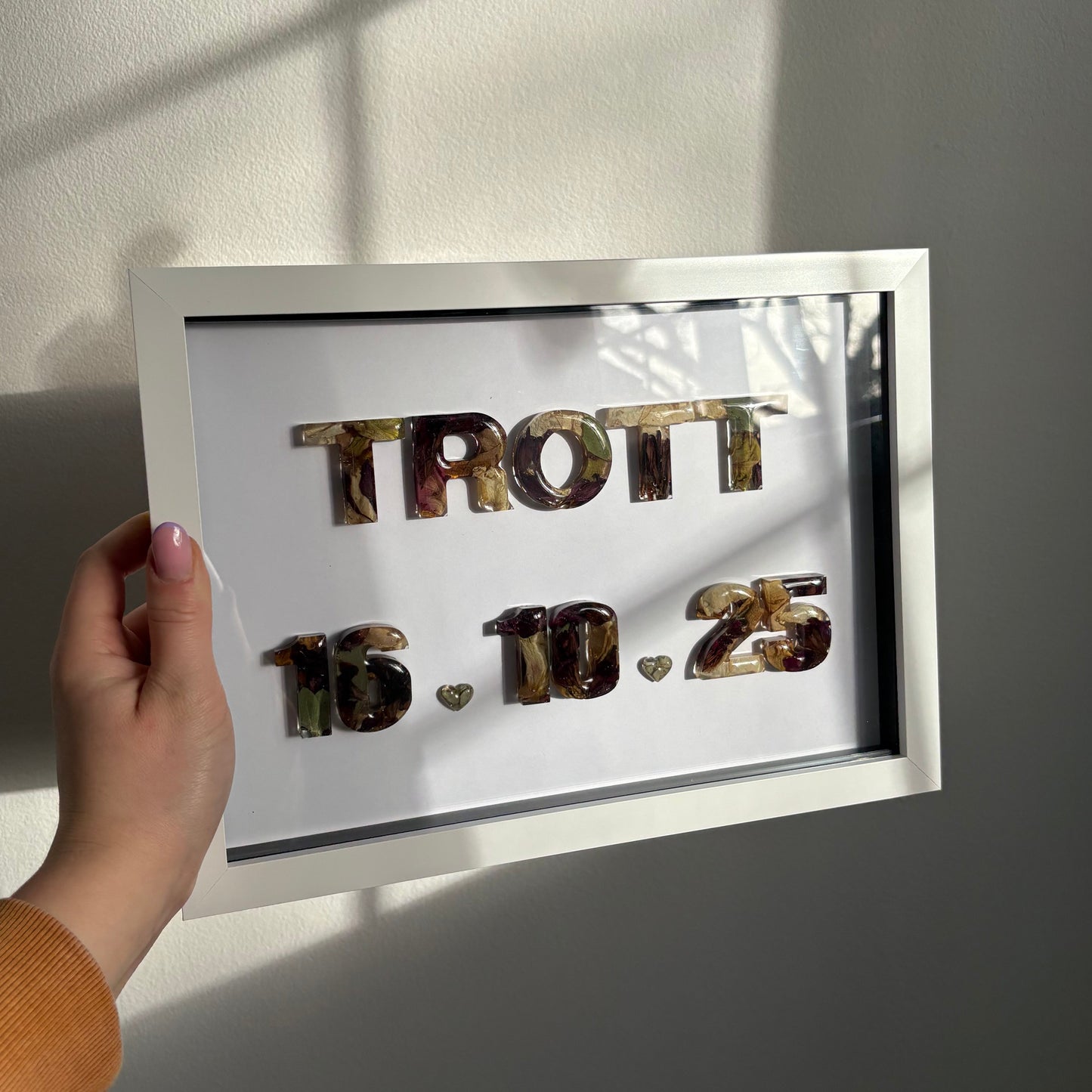 Surname Anniversary Date Frame - White A4