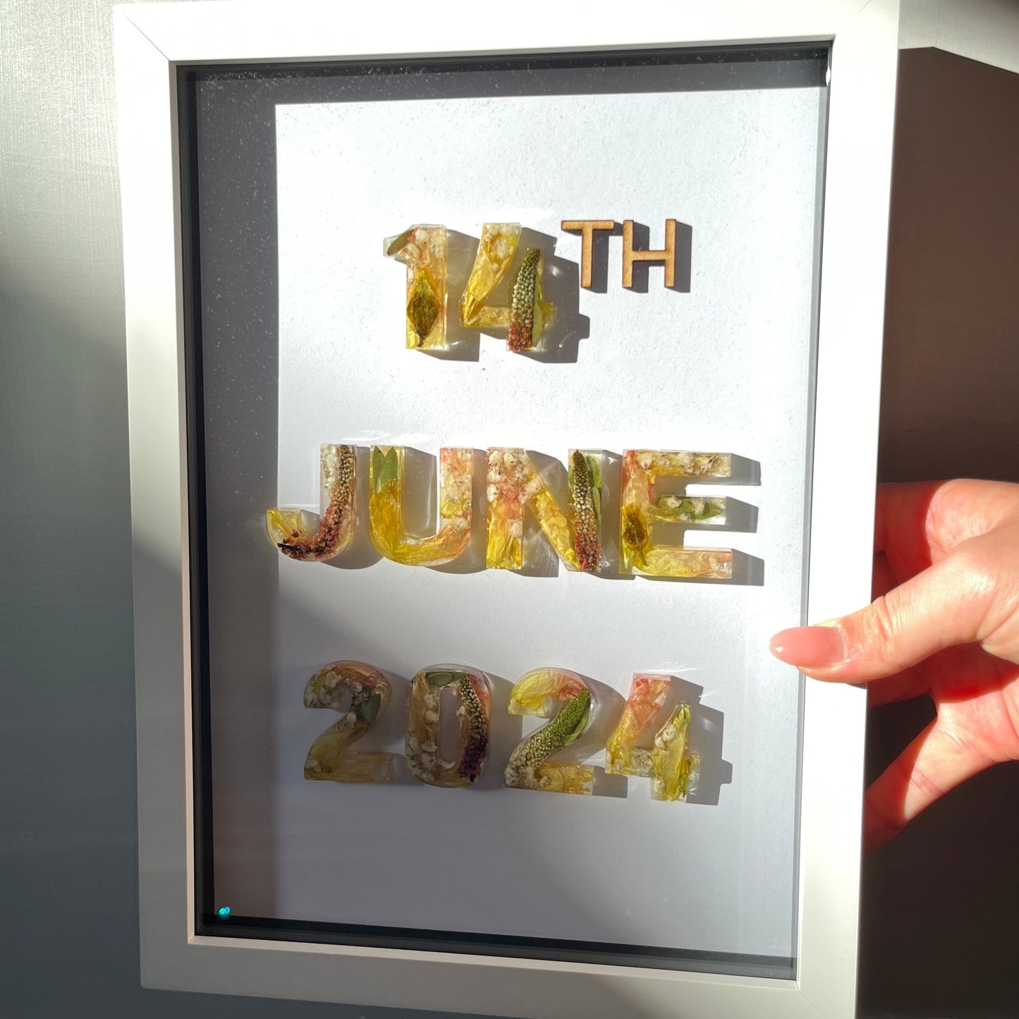 Day Month Year Anniversary Frame - White A4