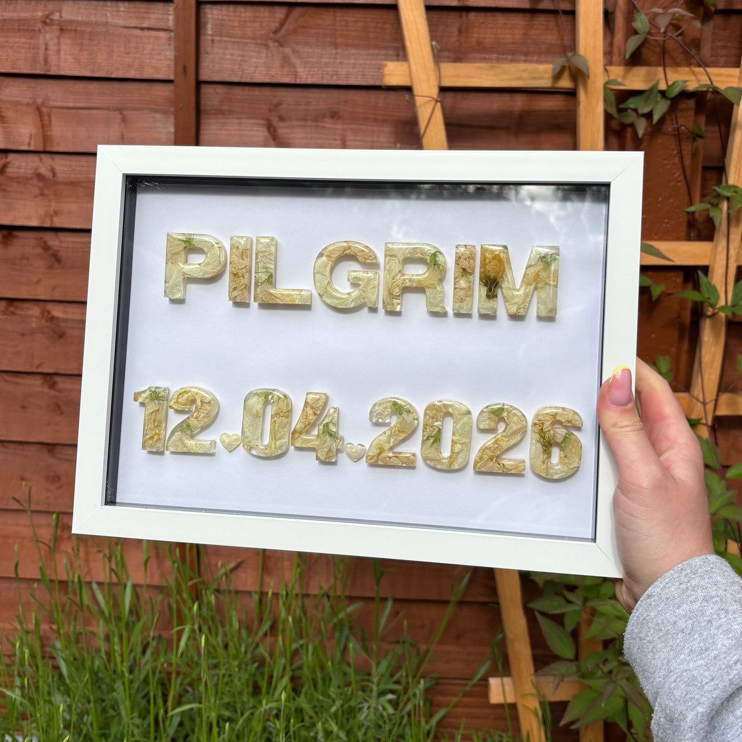 Surname Anniversary Date Frame - White A4