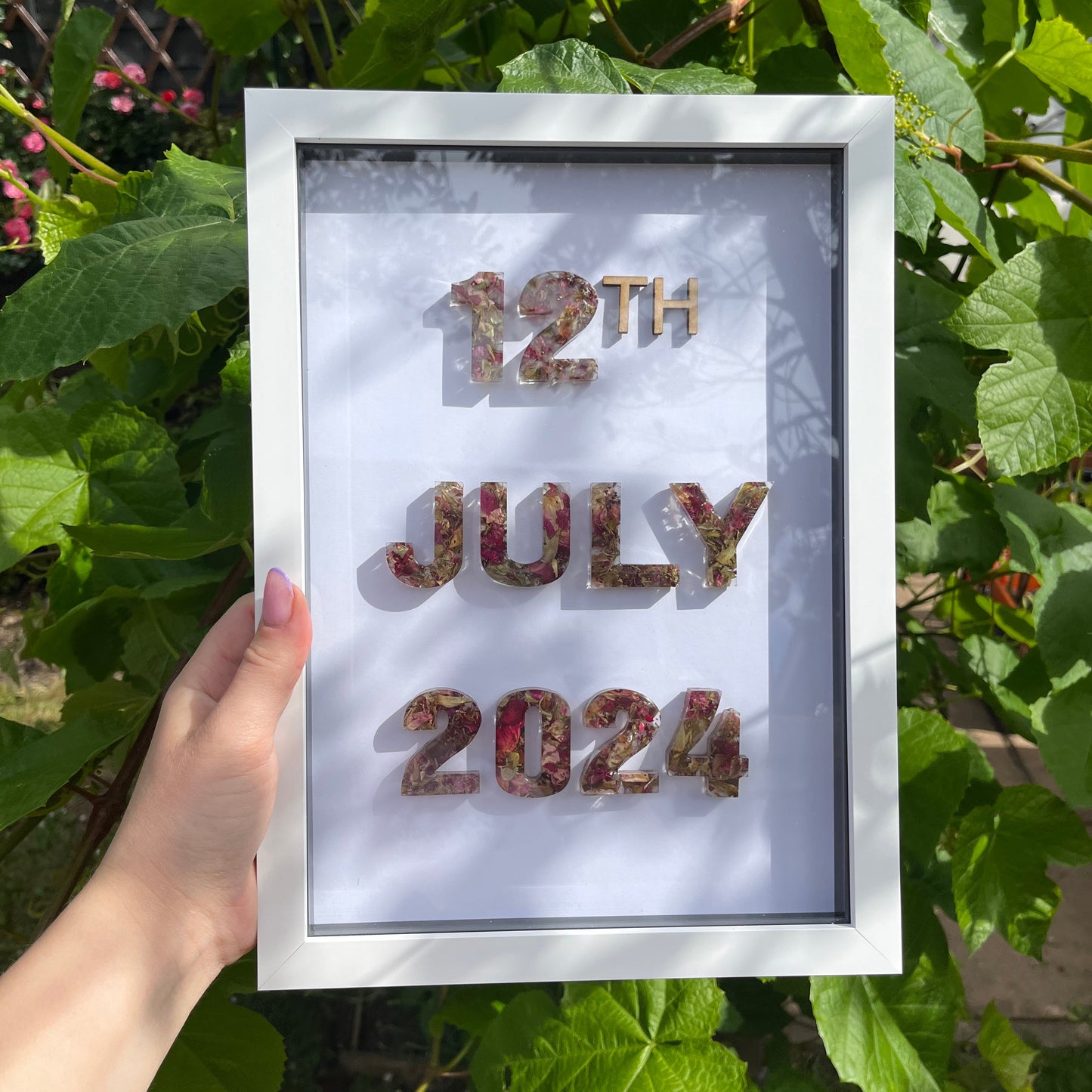 Day Month Year Anniversary Frame - White A4