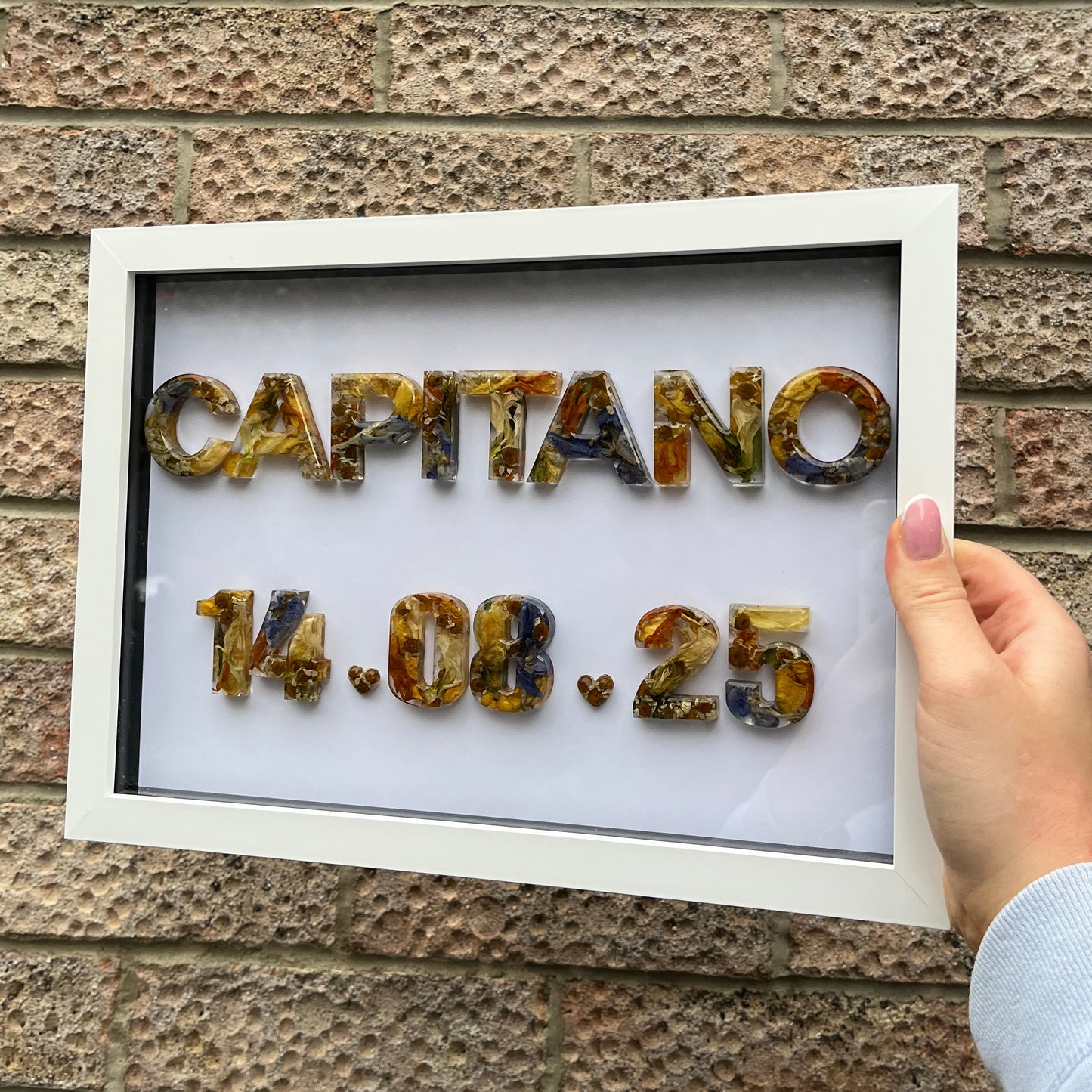 Surname Anniversary Date Frame - White A4