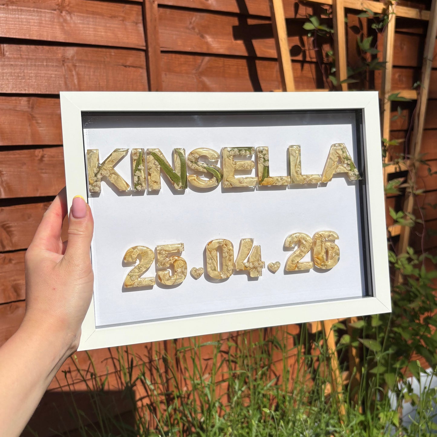 Surname Anniversary Date Frame - White A4