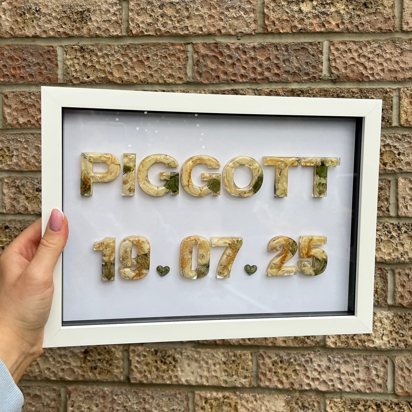Surname Anniversary Date Frame - White A4